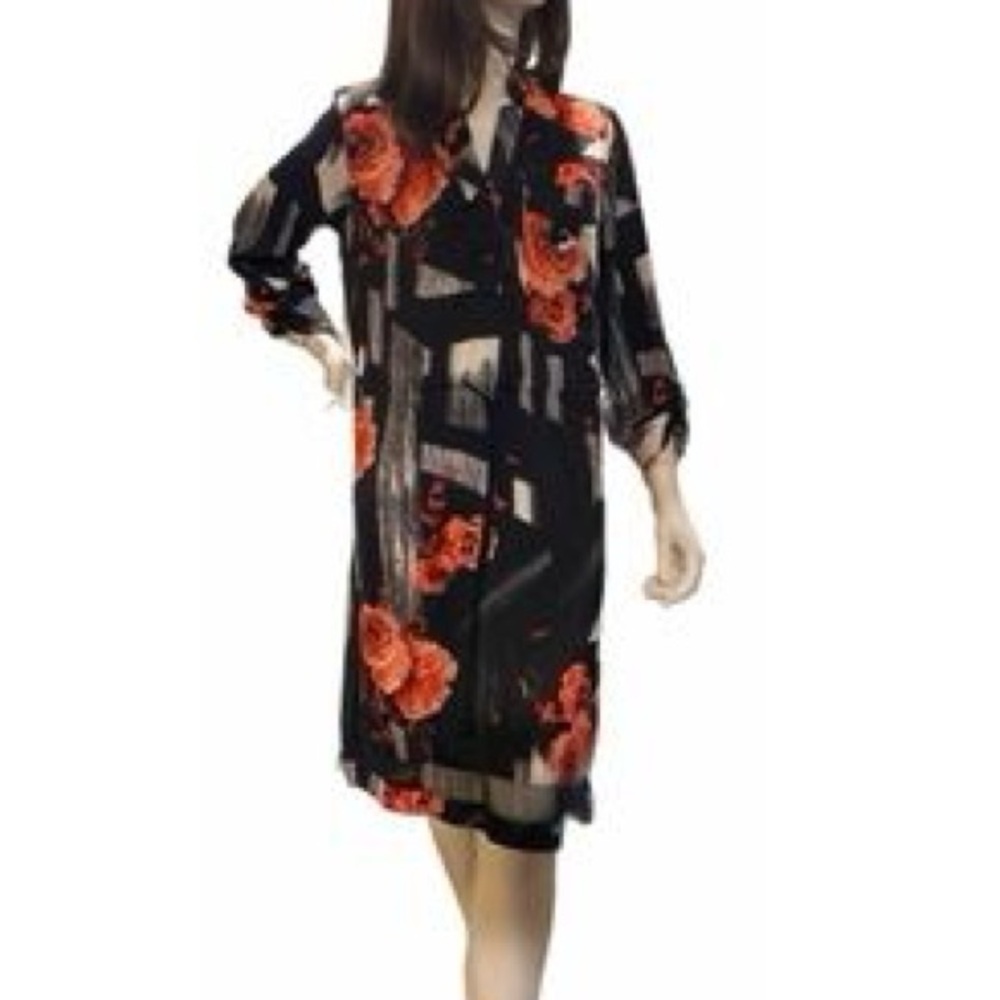 Simply Vera Vera Wang Black and Red Floral Dress
